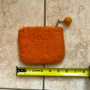 Orange Woolen Felt Purse